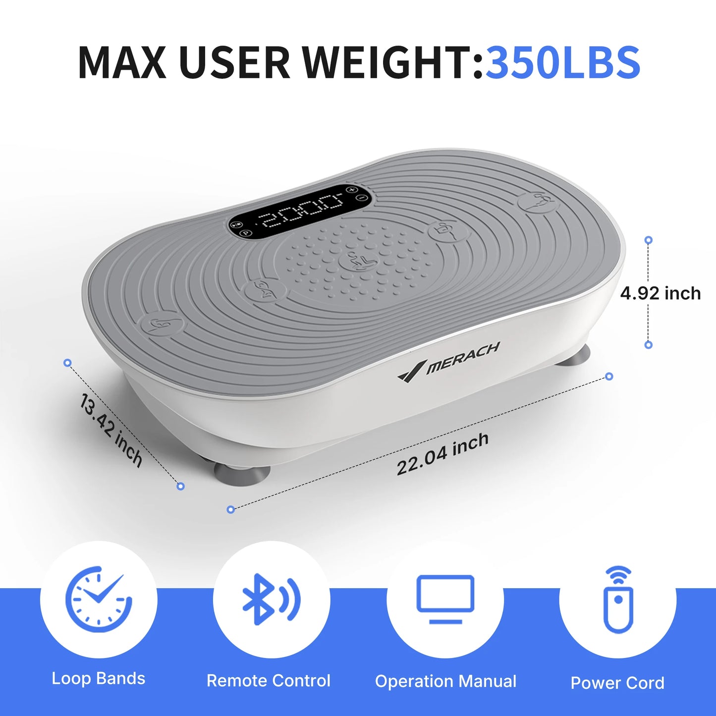 MERACH Vibration Plate For Weight Loss And Shaping With Bluetooth