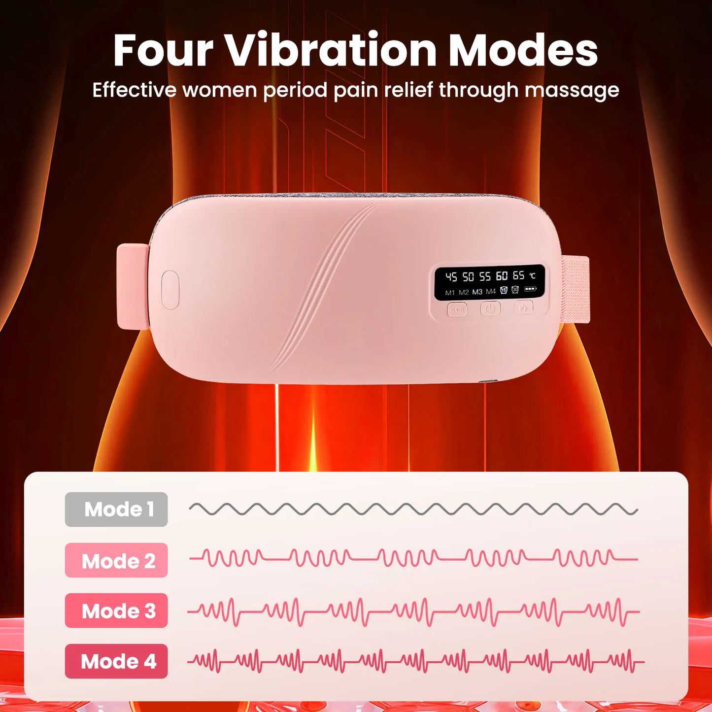 PASTSKY 5 Modes Electric Heating Waist Massage Belt With Vibration