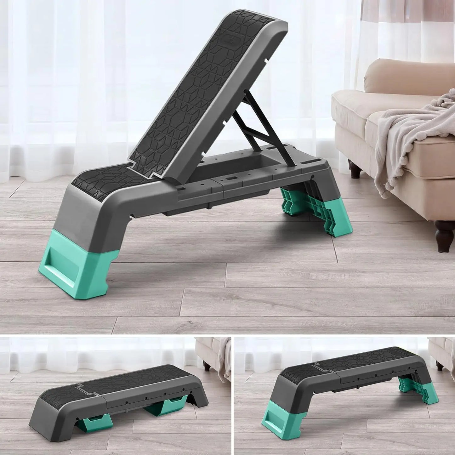 Multifunctional Aerobic Deck With Cord Workout Platform Adjustable Dumbbell Bench