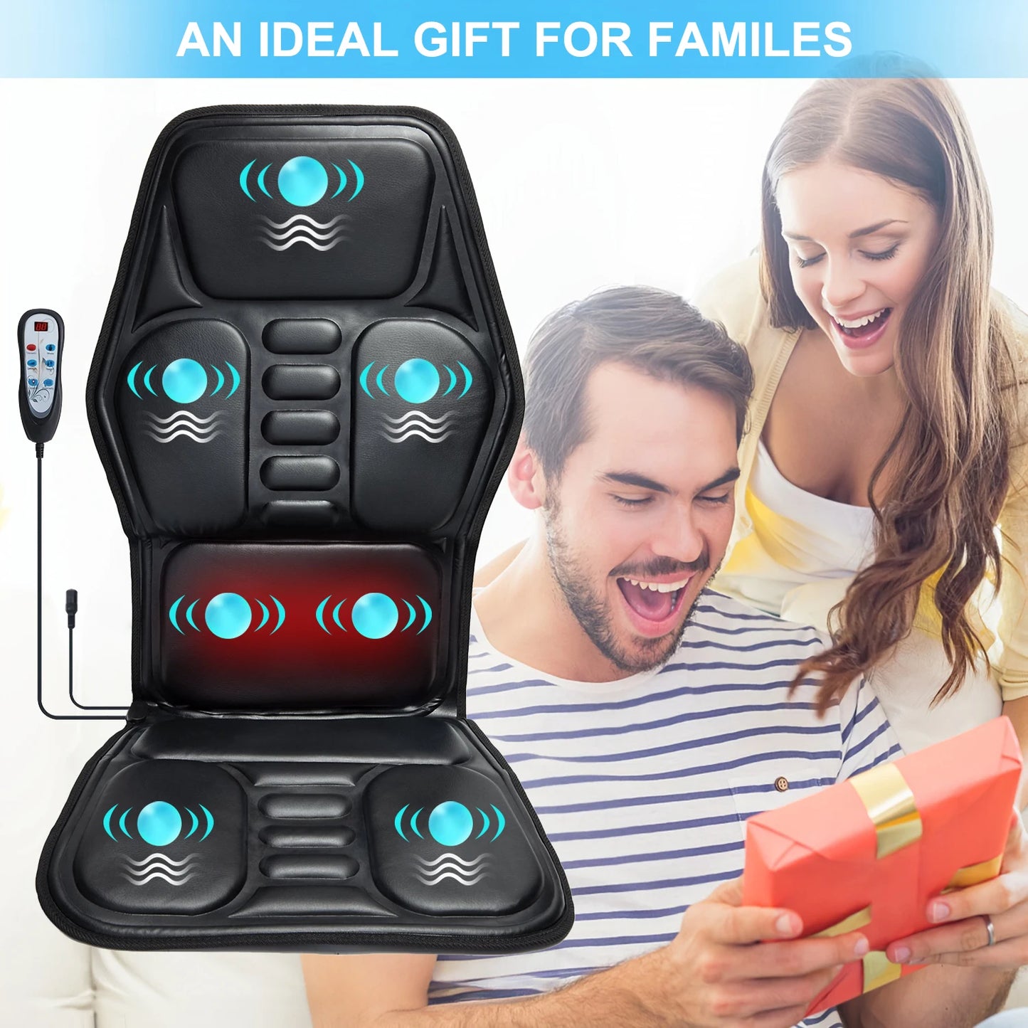 HOMEMASSA Massage Chair Pad With Heat And Nine Modes Relief
