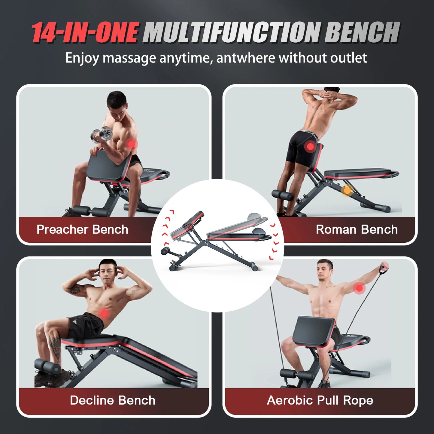 Foldable 14-In-1 Dumbbell Bench With 1000 Lbs Capacity