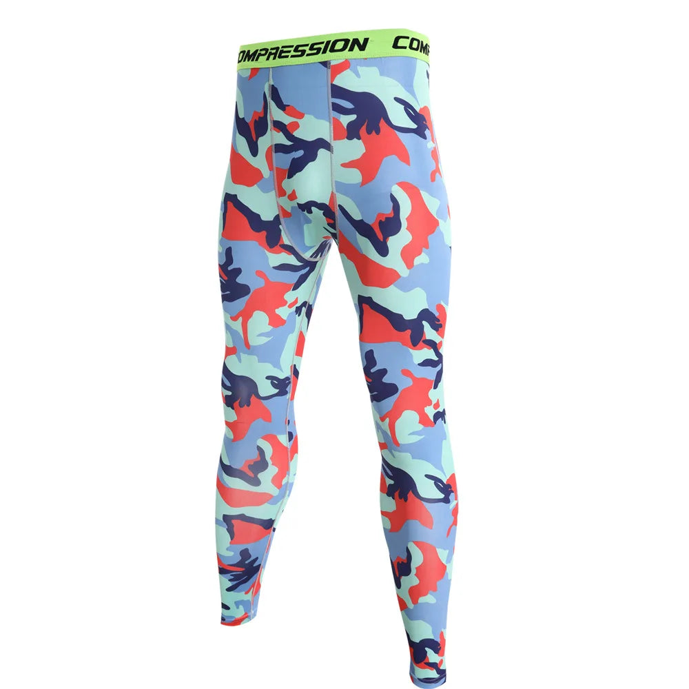 NONECN Camouflage Men Running Leggings Quick Dry Training Tights