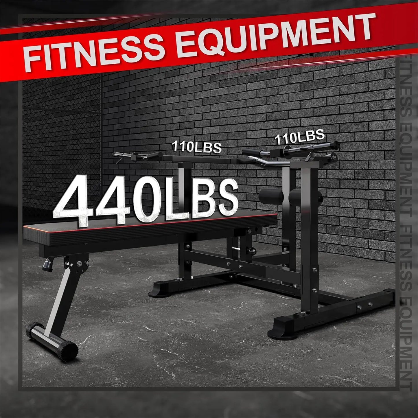 Bench Press Set With Adjustable Incline Bench And Dumbbell Rack