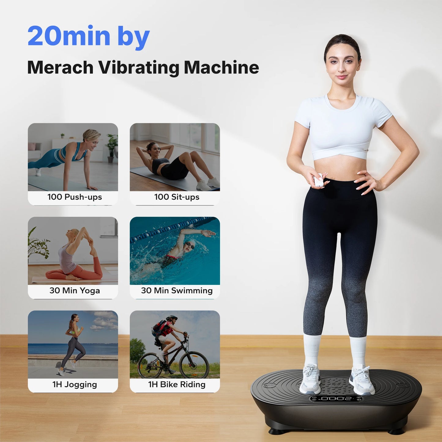 MERACH Vibration Plate For Weight Loss And Shaping With Bluetooth