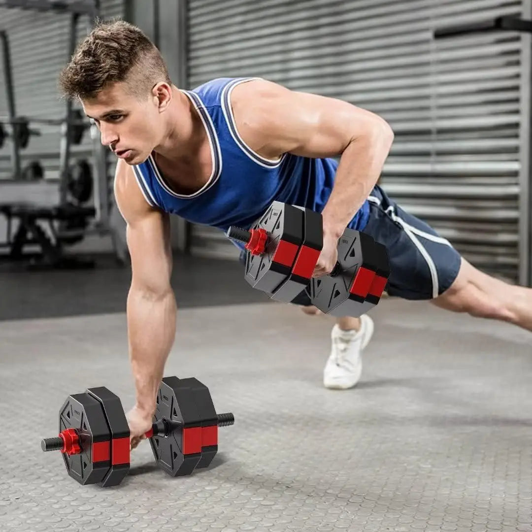 Adjustable Dumbbell to Barbell Fitness Set for Home Gym