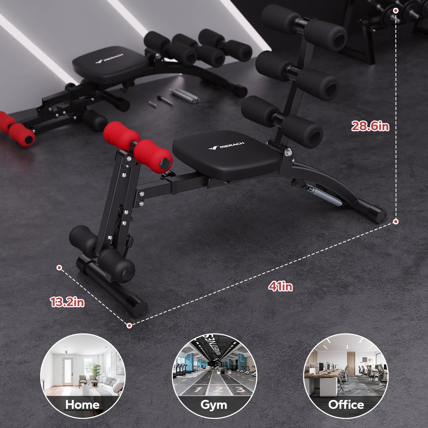 MERACH Ab Machine Multi Function Adjustable Sit Up Bench