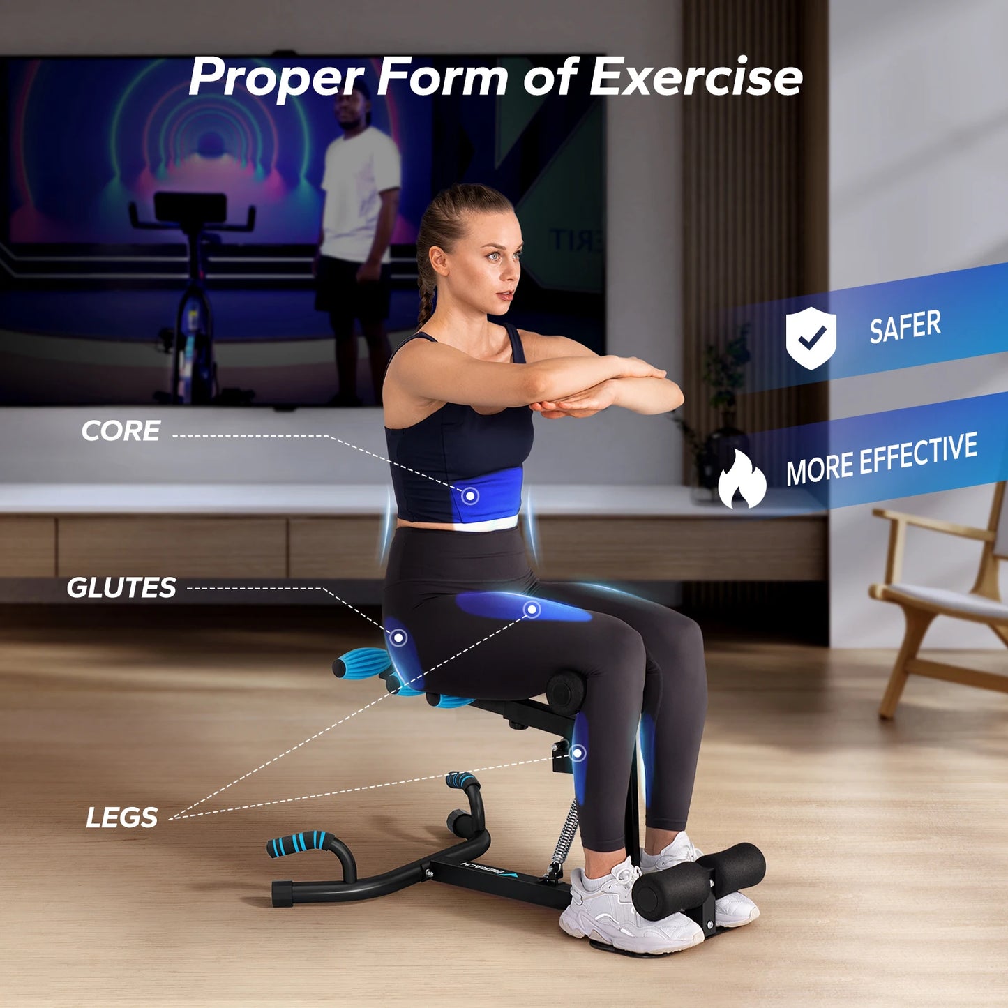 MERACH Adjustable Deep Squat Machine For Glutes And Core