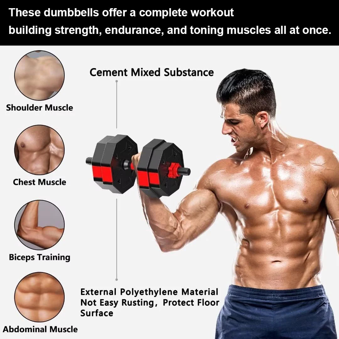 Adjustable Dumbbell to Barbell Fitness Set for Home Gym