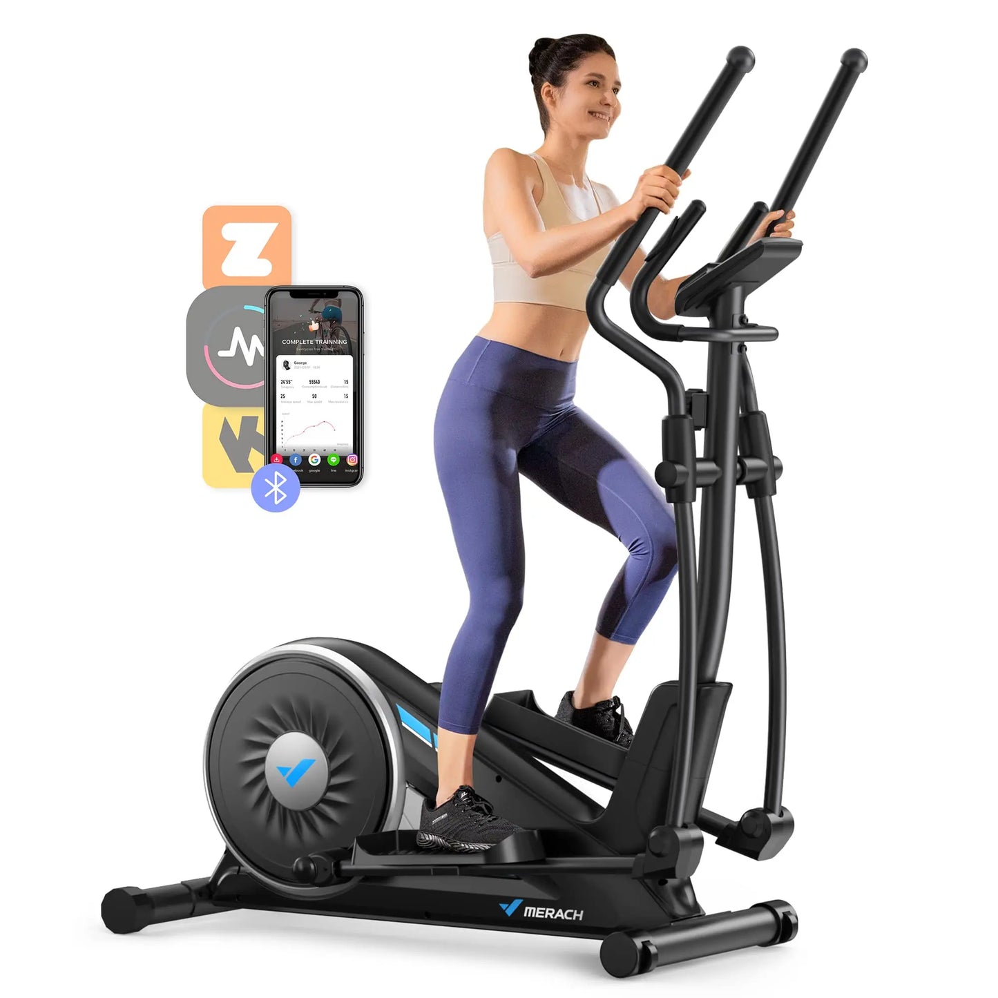 MERACH Elliptical Machine Home Magnetic Drive 16-Level Resistance
