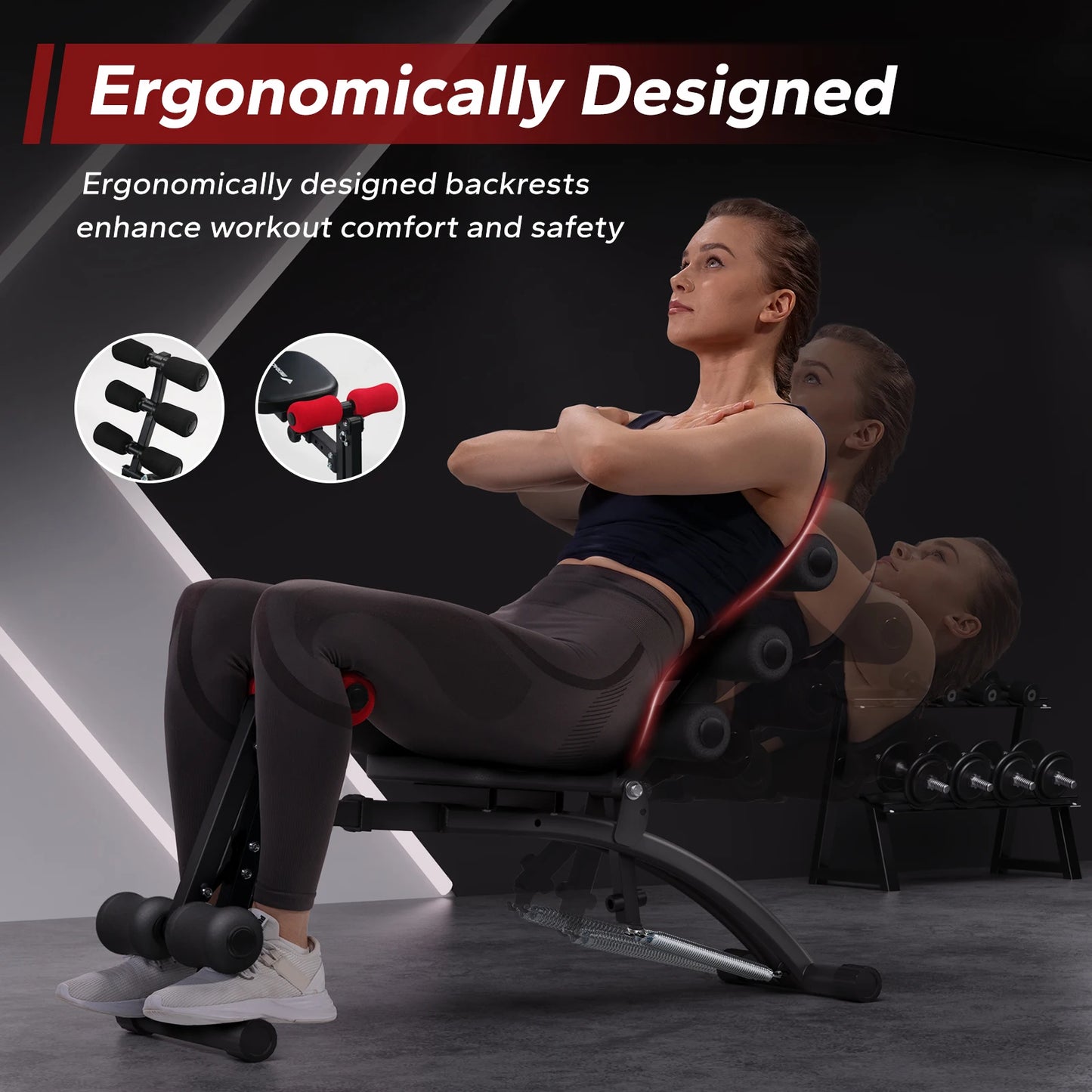 MERACH Ab Machine Multi Function Adjustable Sit Up Bench