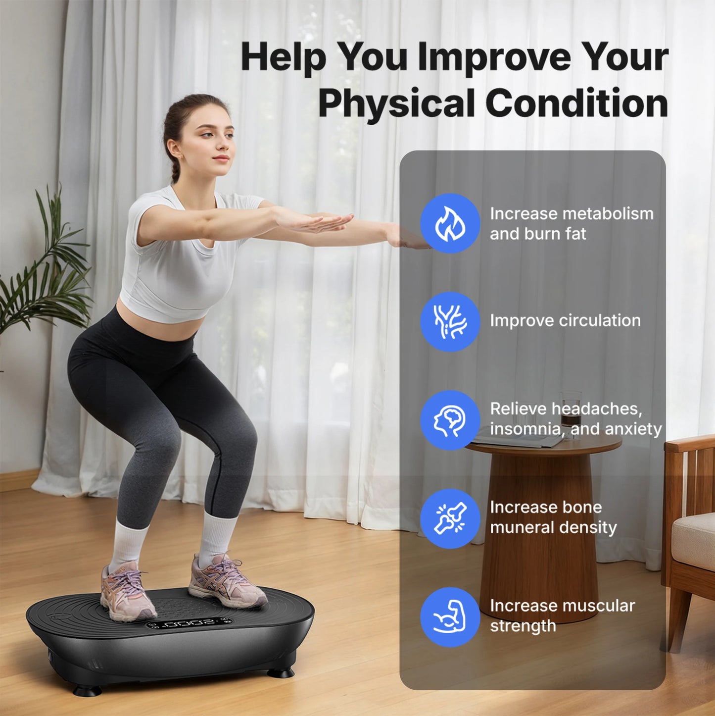 MERACH Vibration Plate For Weight Loss And Shaping With Bluetooth