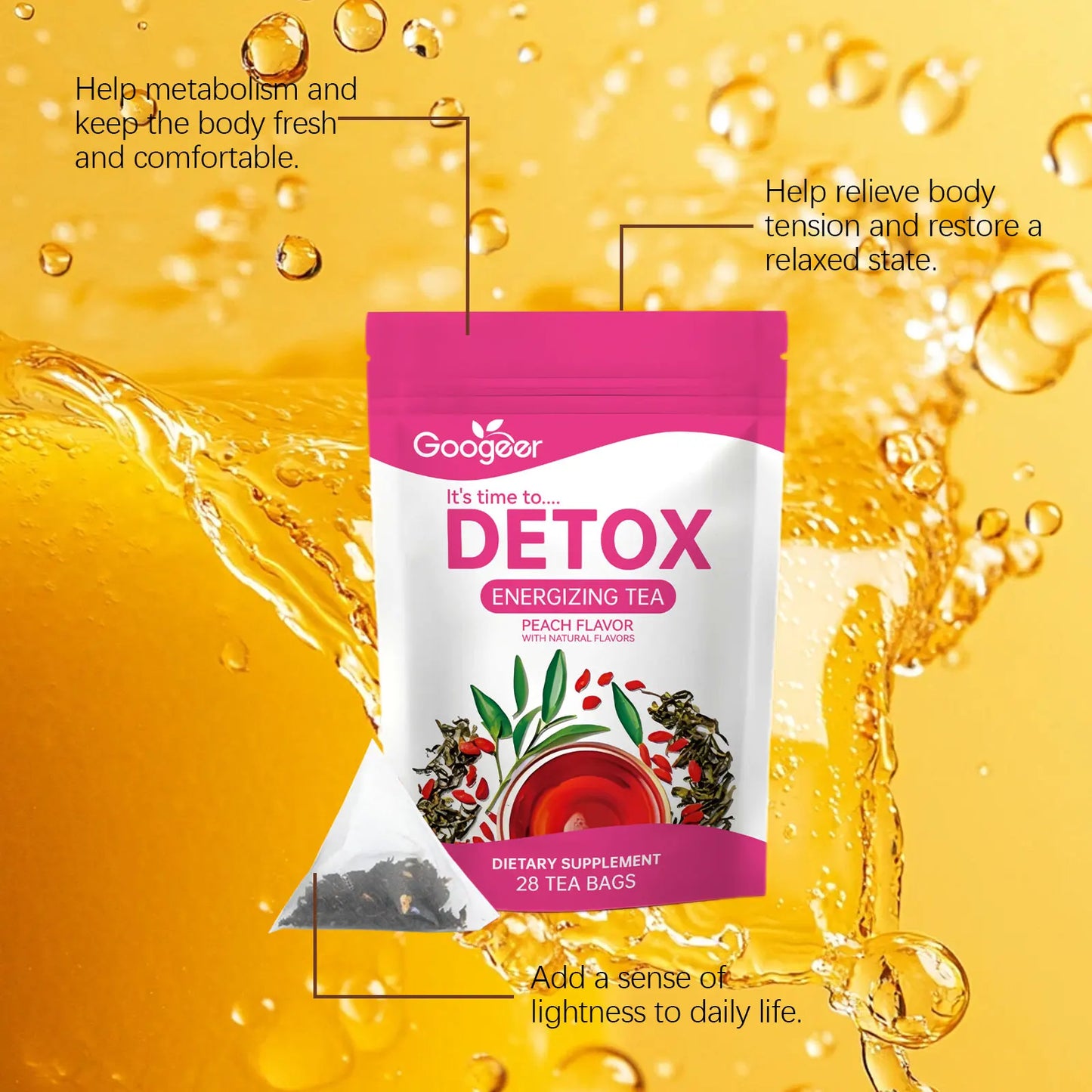 Googeer Herbal Detox Tea Abdomen Weight Loss Fat Burning