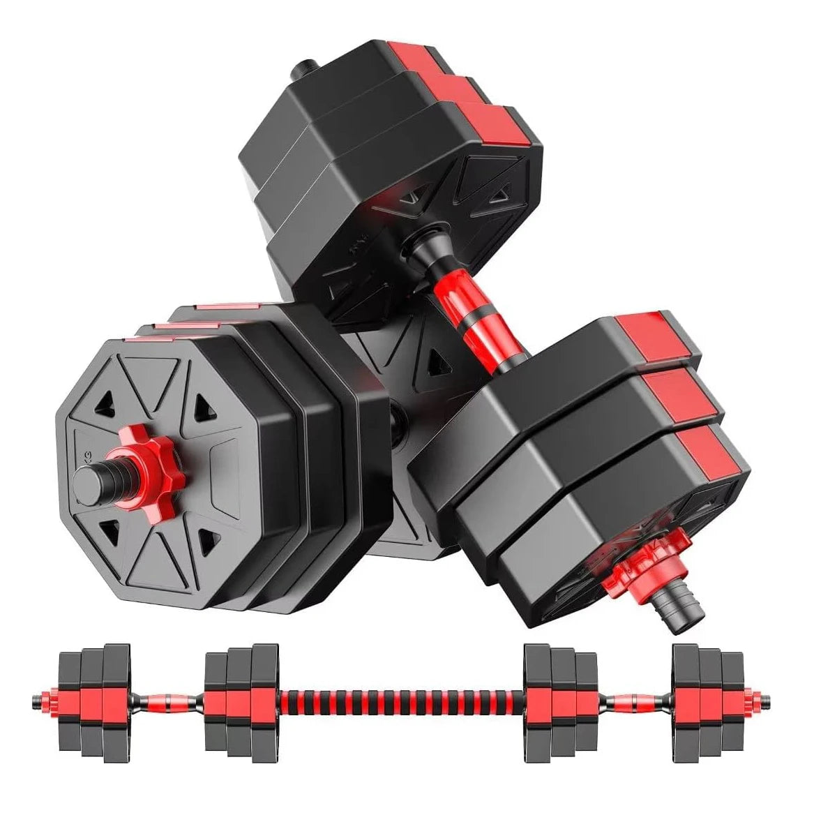 Adjustable Dumbbell to Barbell Fitness Set for Home Gym