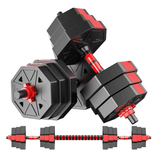 Adjustable Dumbbell to Barbell Fitness Set for Home Gym