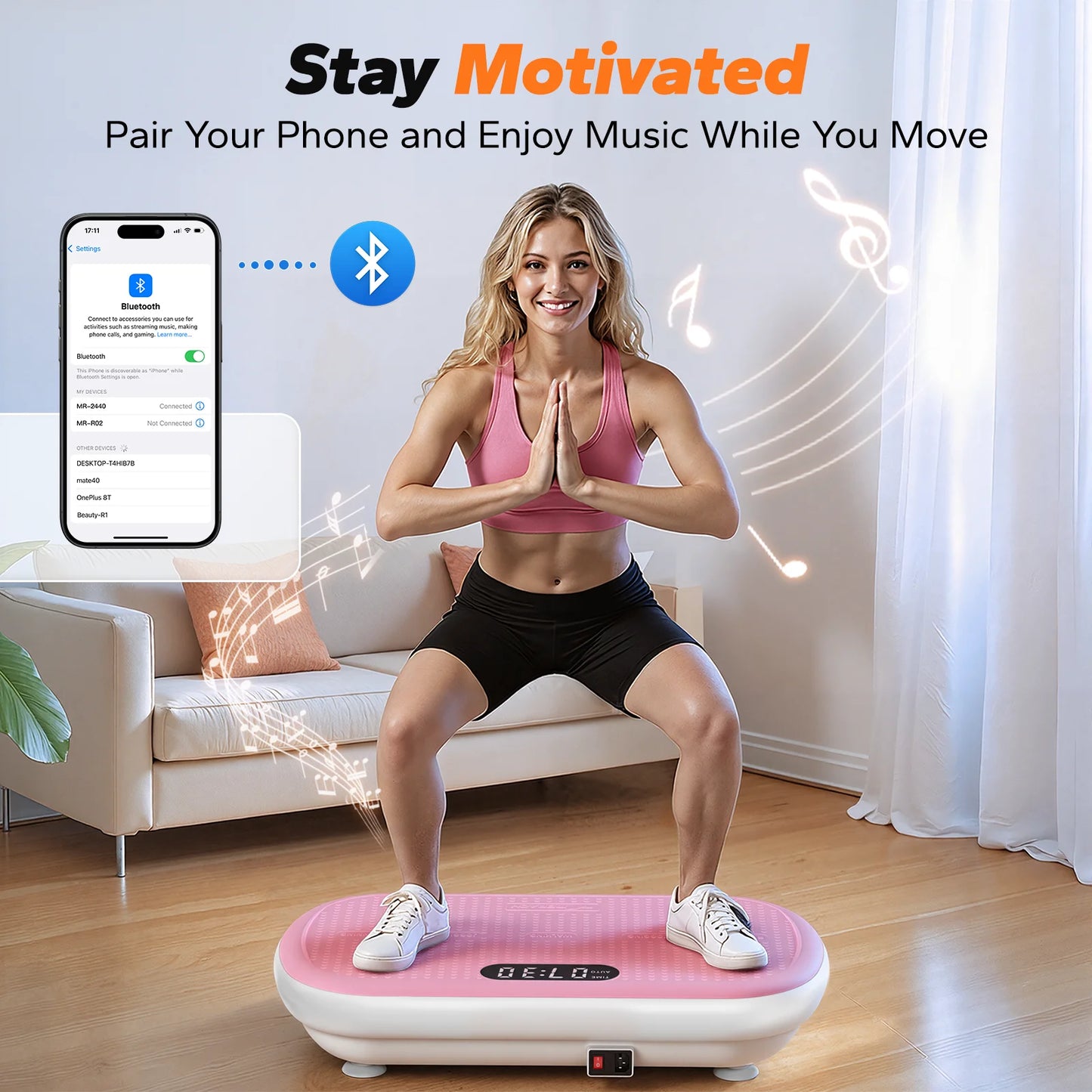 MERACH Vibration Plate Exercise Machine Bluetooth Pedal Automatic Sensing