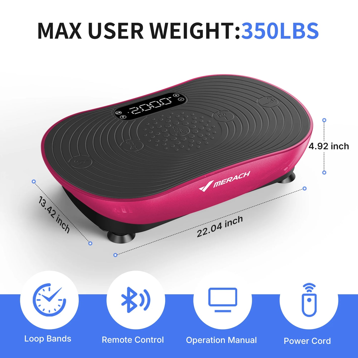MERACH Vibration Plate For Weight Loss And Shaping With Bluetooth