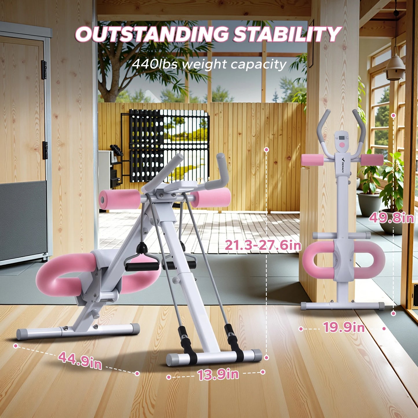 MERACH Abdominal Machine Adjustable Trainer For Core Workout
