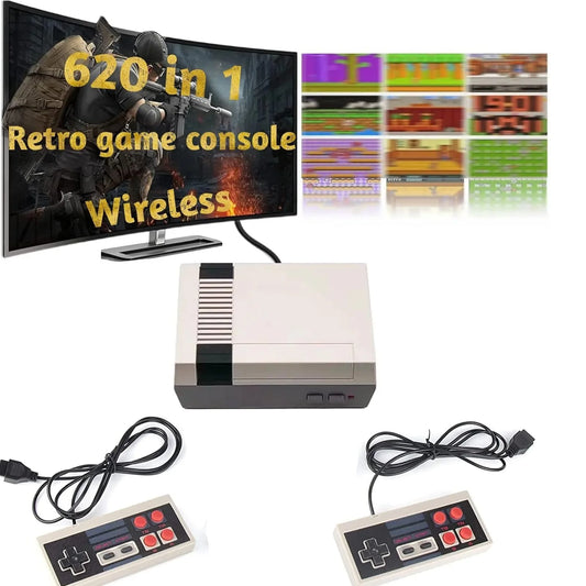 Retro Game Console With 620 Integrated Games And Wired Controllers