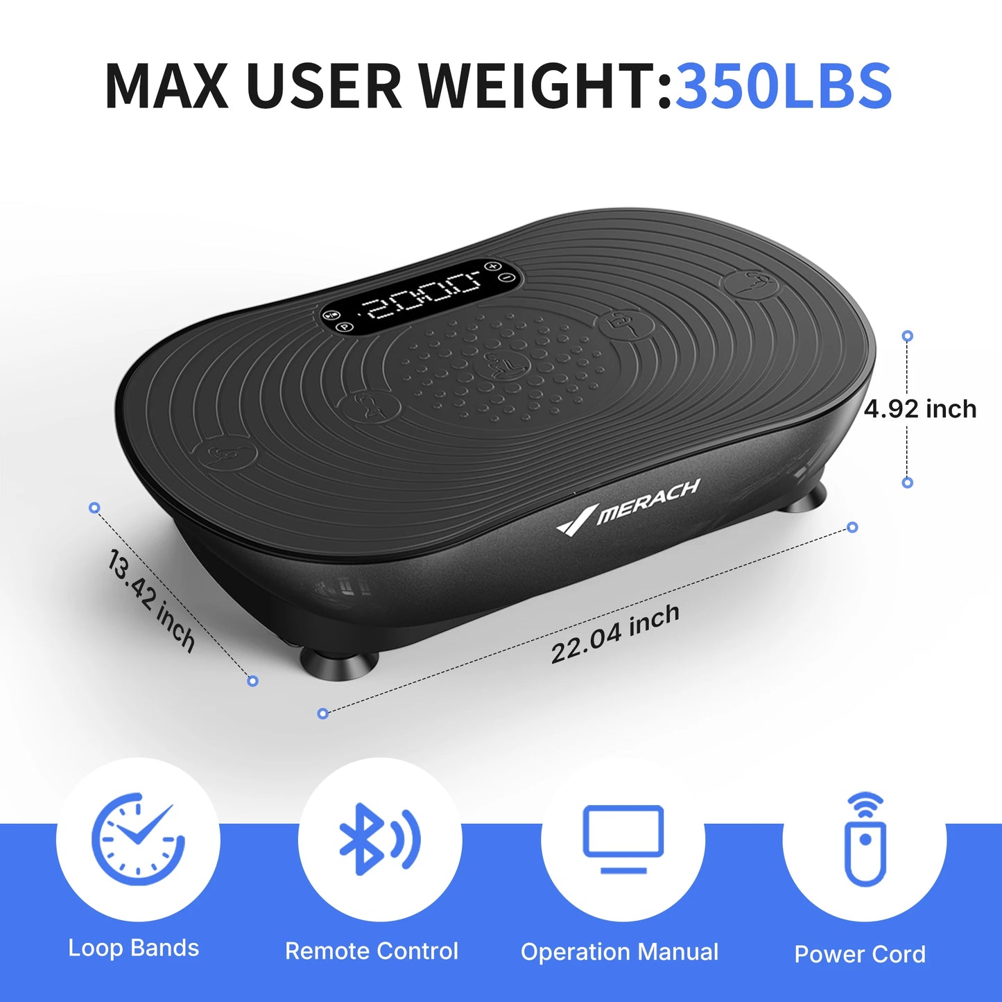 MERACH Vibration Plate For Weight Loss And Shaping With Bluetooth