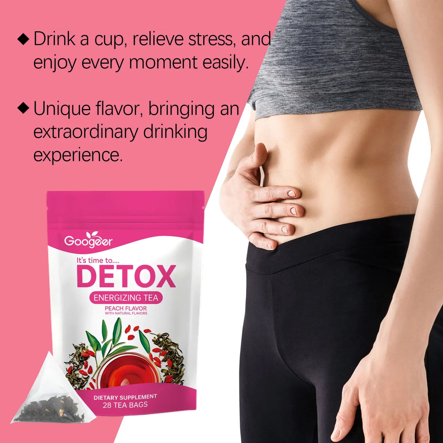 Googeer Herbal Detox Tea Abdomen Weight Loss Fat Burning