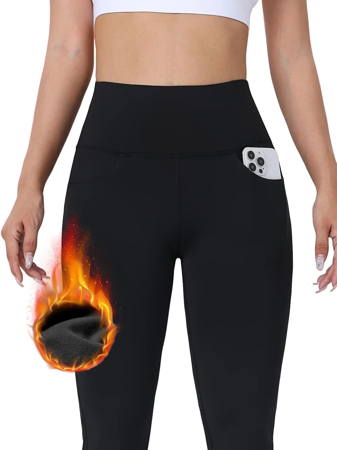 Women's Fleece-Lined Warm Pants for Sports and Leisure