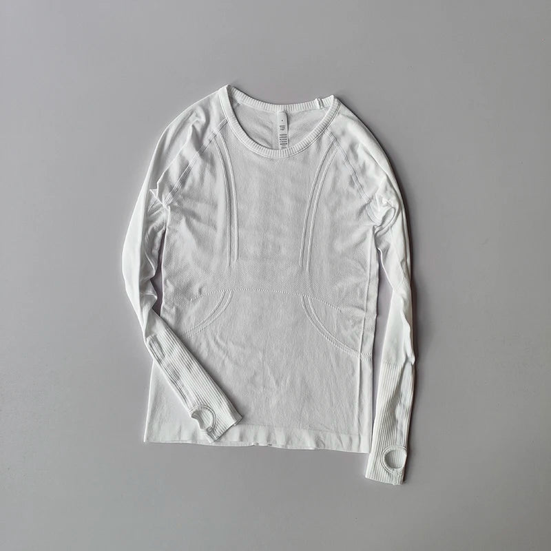 Women's Yoga Top Seamless Round-Neck Running Shirt