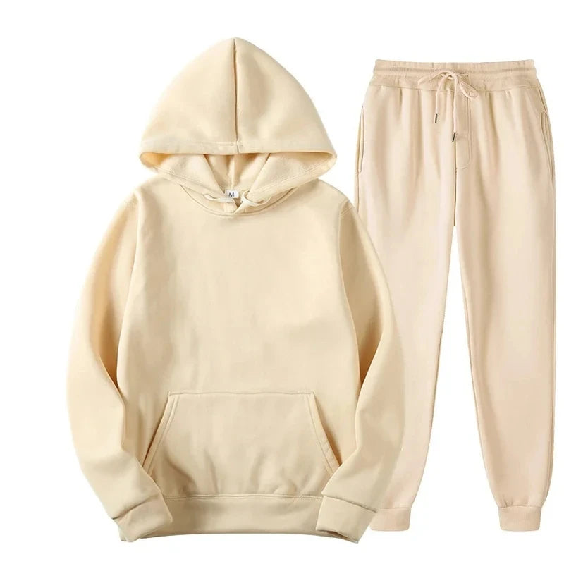NONECN Men's Hoodie And Jogging Pants Tracksuit For Outdoor Activity