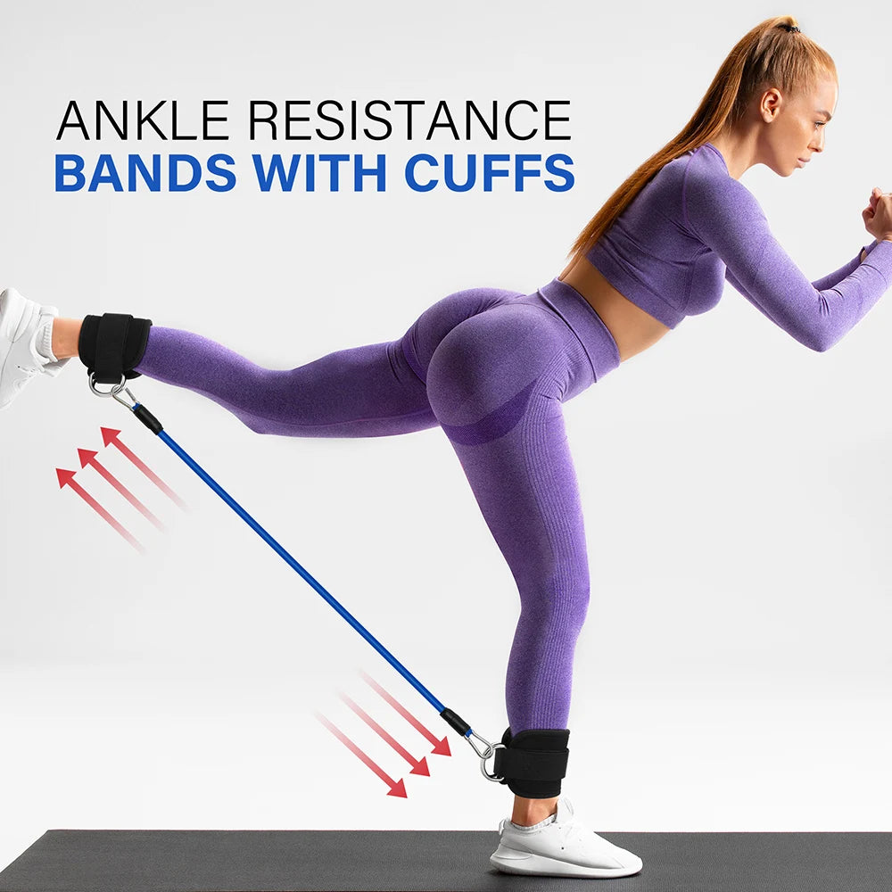 Resistance Bands Ankle Straps D Ring Set For Leg Strength