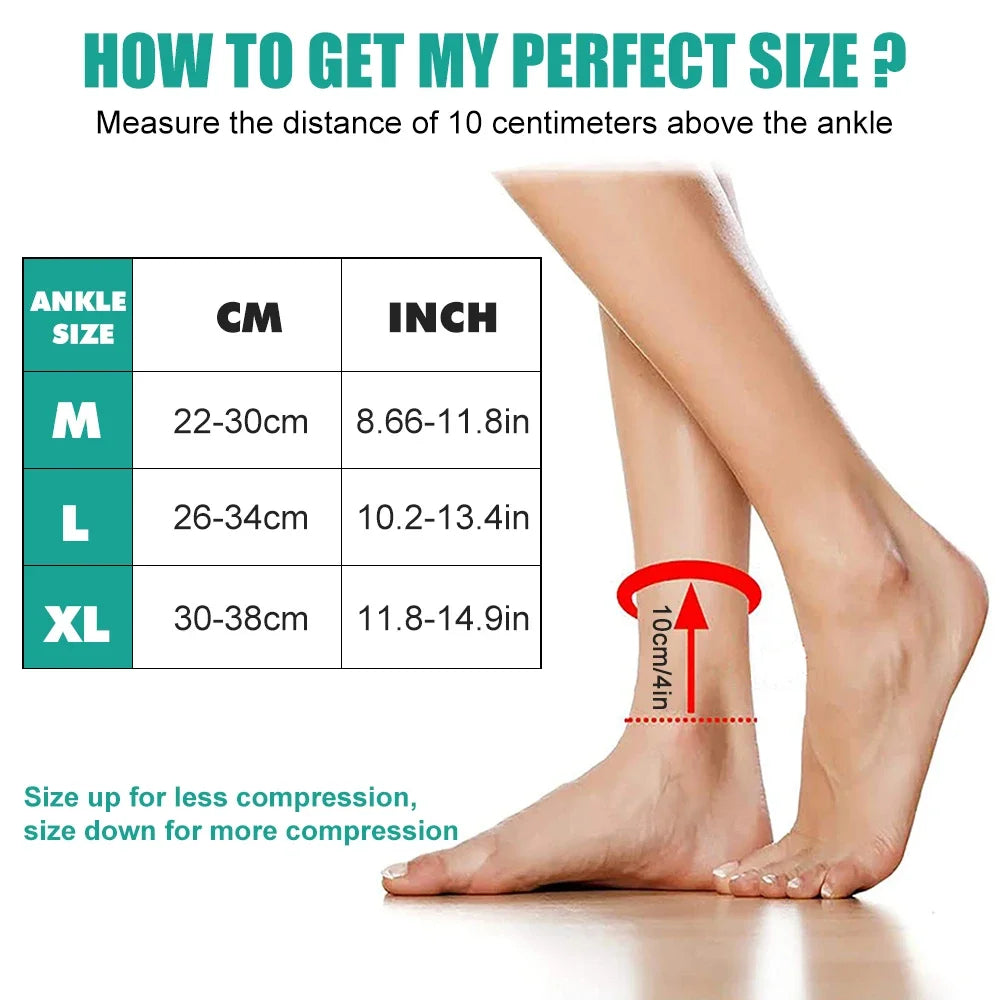 Ankle Brace Compression Sleeve Adjustable Support for Sprains and Injuries