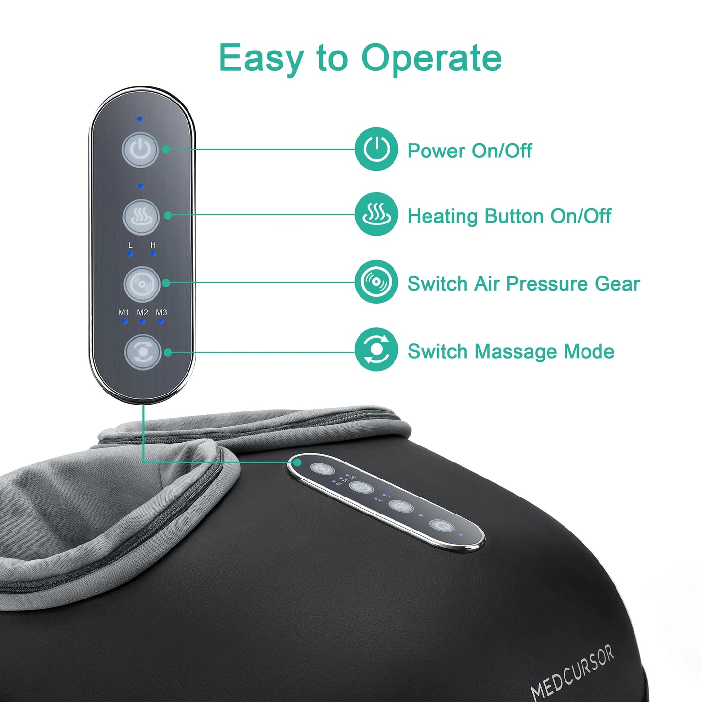 Medcursor Shiatsu Foot Massager With Heat Roller Massage