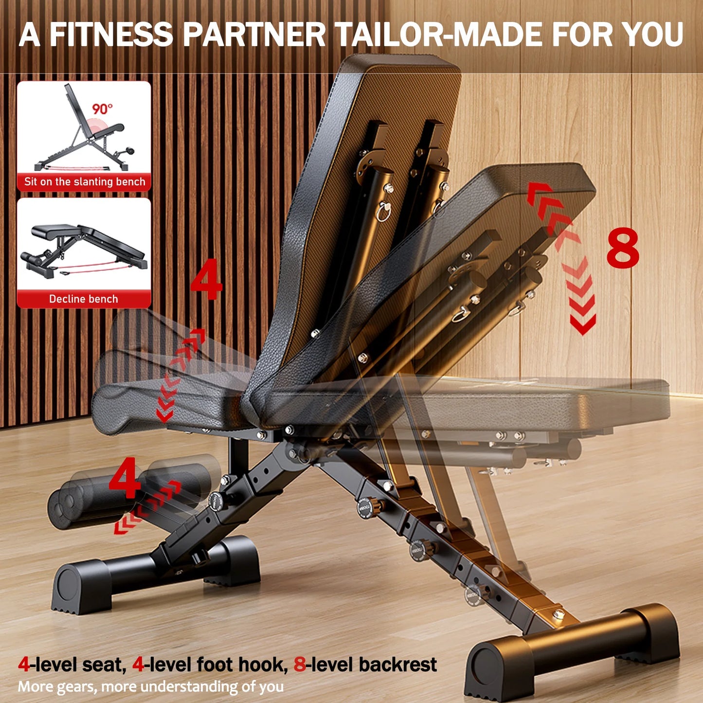 Adjustable Weight Bench For Full Body Workout Foldable 1000lb Capacity