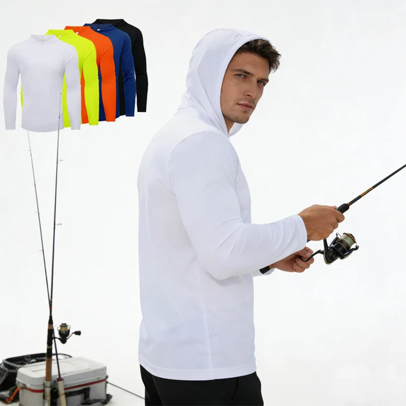 Men's Hooded Long Sleeve Sports T Shirt Breathable Running