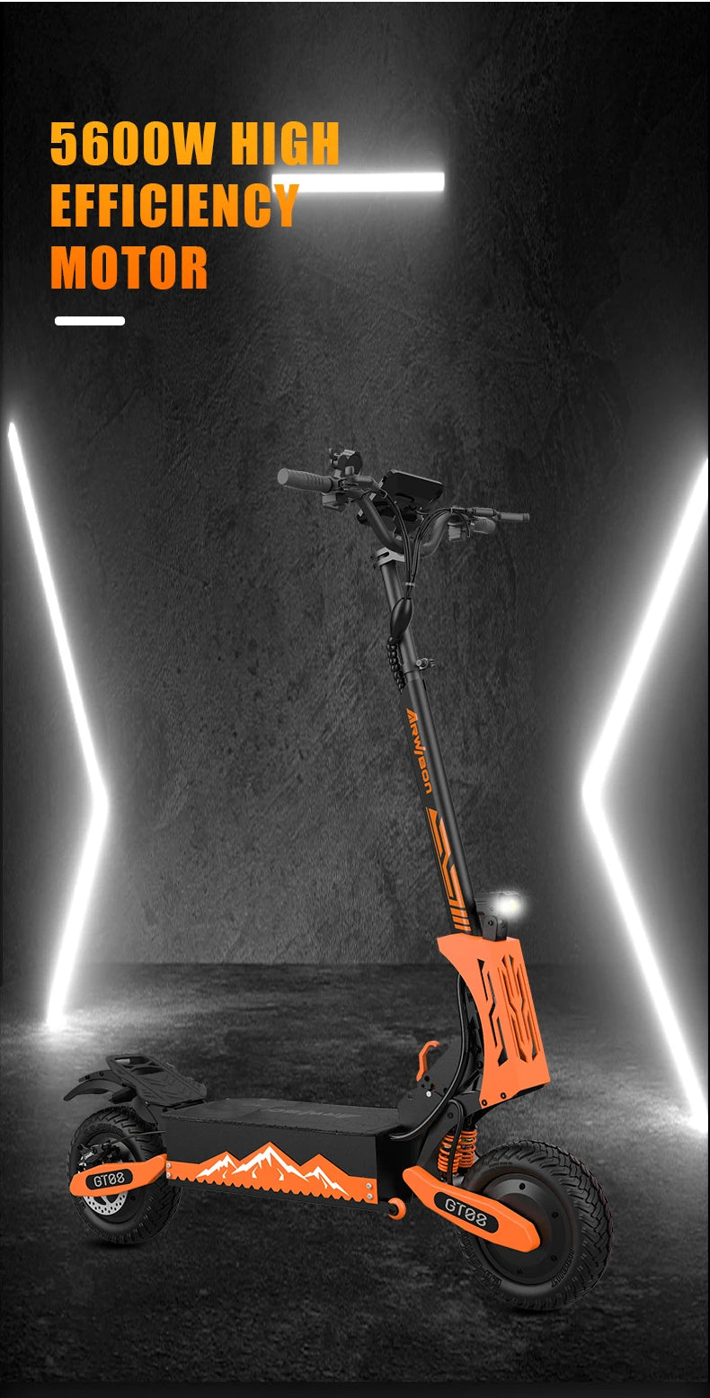Arwibon 5600W Dual Motor Electric Scooter With Front Brakes