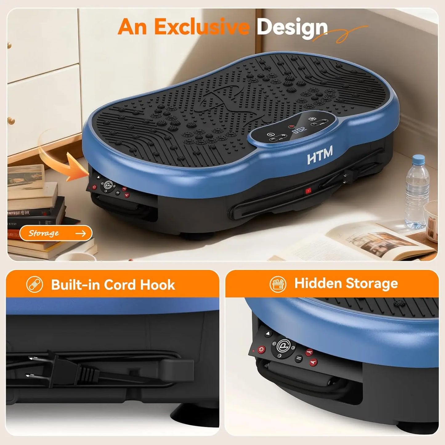 HTMM Fitness Vibration Plate Whole Body Calorie Tracking Exercise Machine