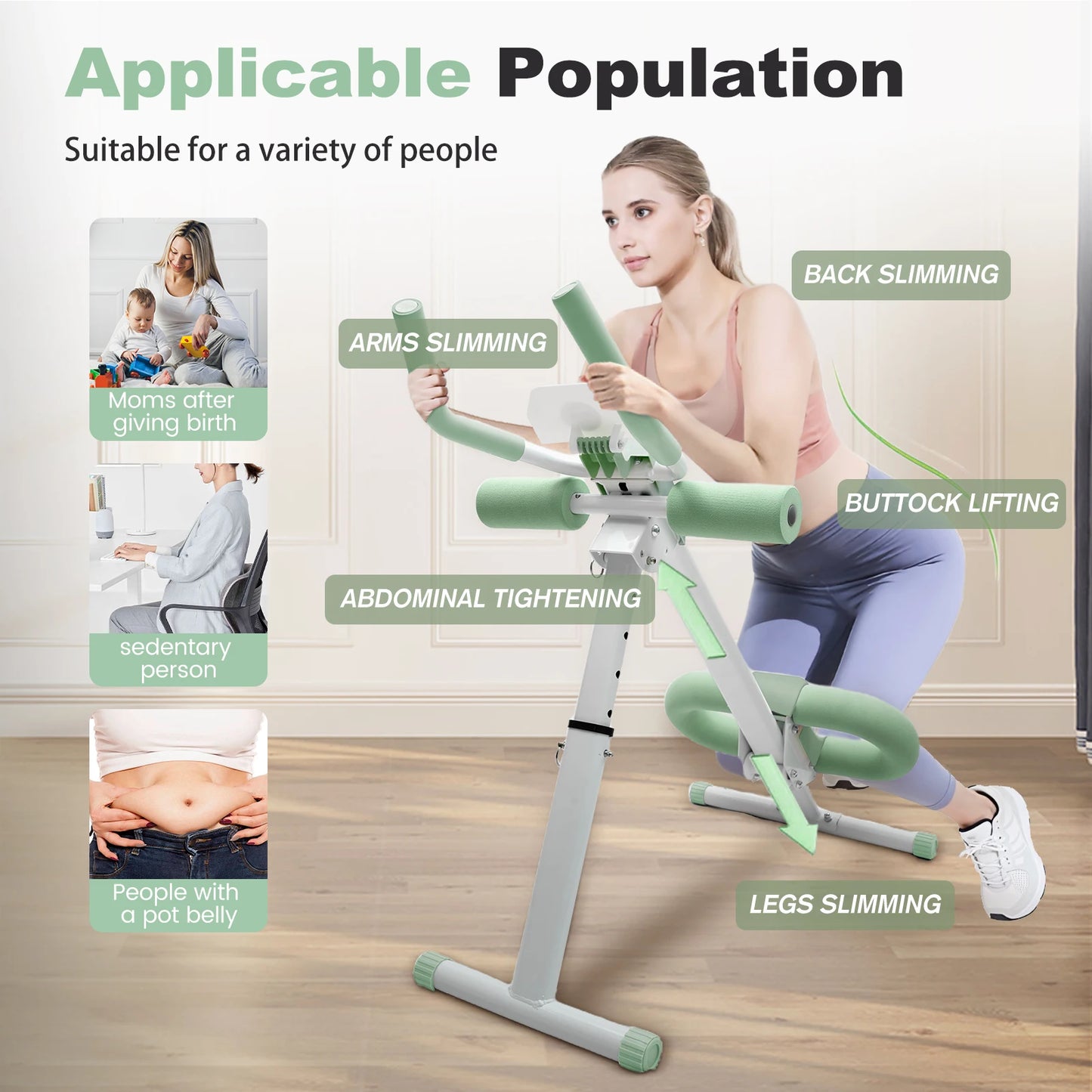 Abdominal Folding Crunch Trainer For Home Gym Core Workout Machine