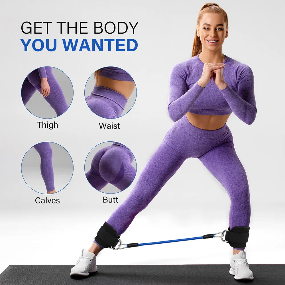 Resistance Bands Ankle Straps D Ring Set For Leg Strength