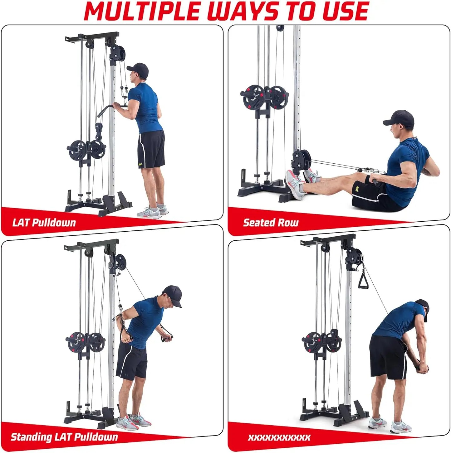 HiMISS Wall Mount Cable Machine Lat Pulldown With 20Position Pulley System