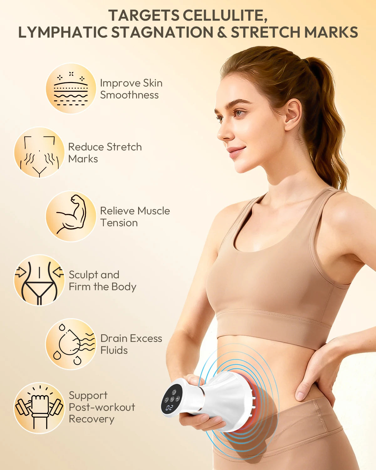 Lymphatic Drainage Massager With Heat Vibration For Legs Arms Hips