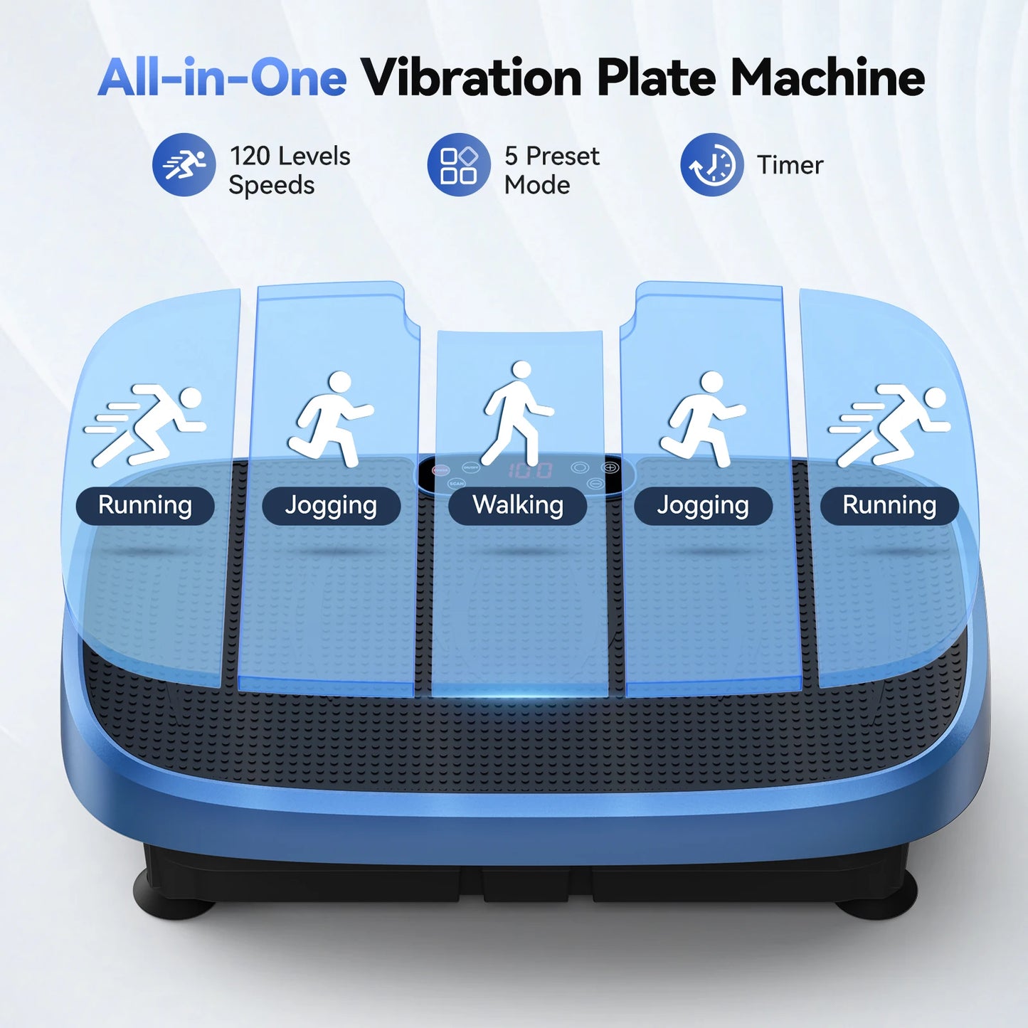HTM Vibration Platform Fitness Plate 120 Levels Silent Non Slip