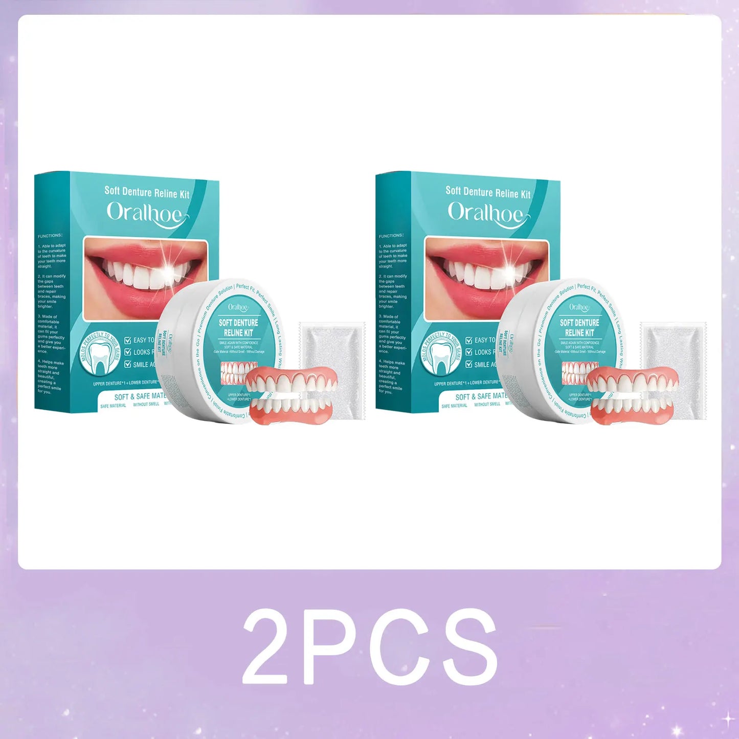 Silicone Reline Denture Set Temporary Upper and Lower Veneers