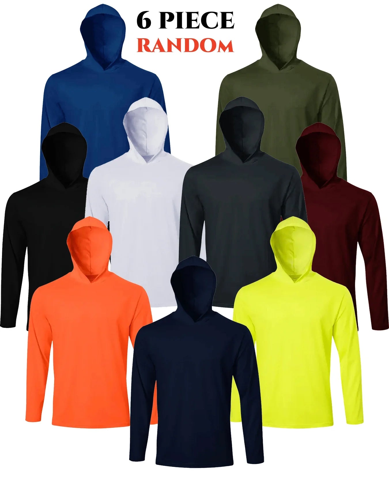 NONECN Men's Quick Dry Long Sleeve Hooded TShirt