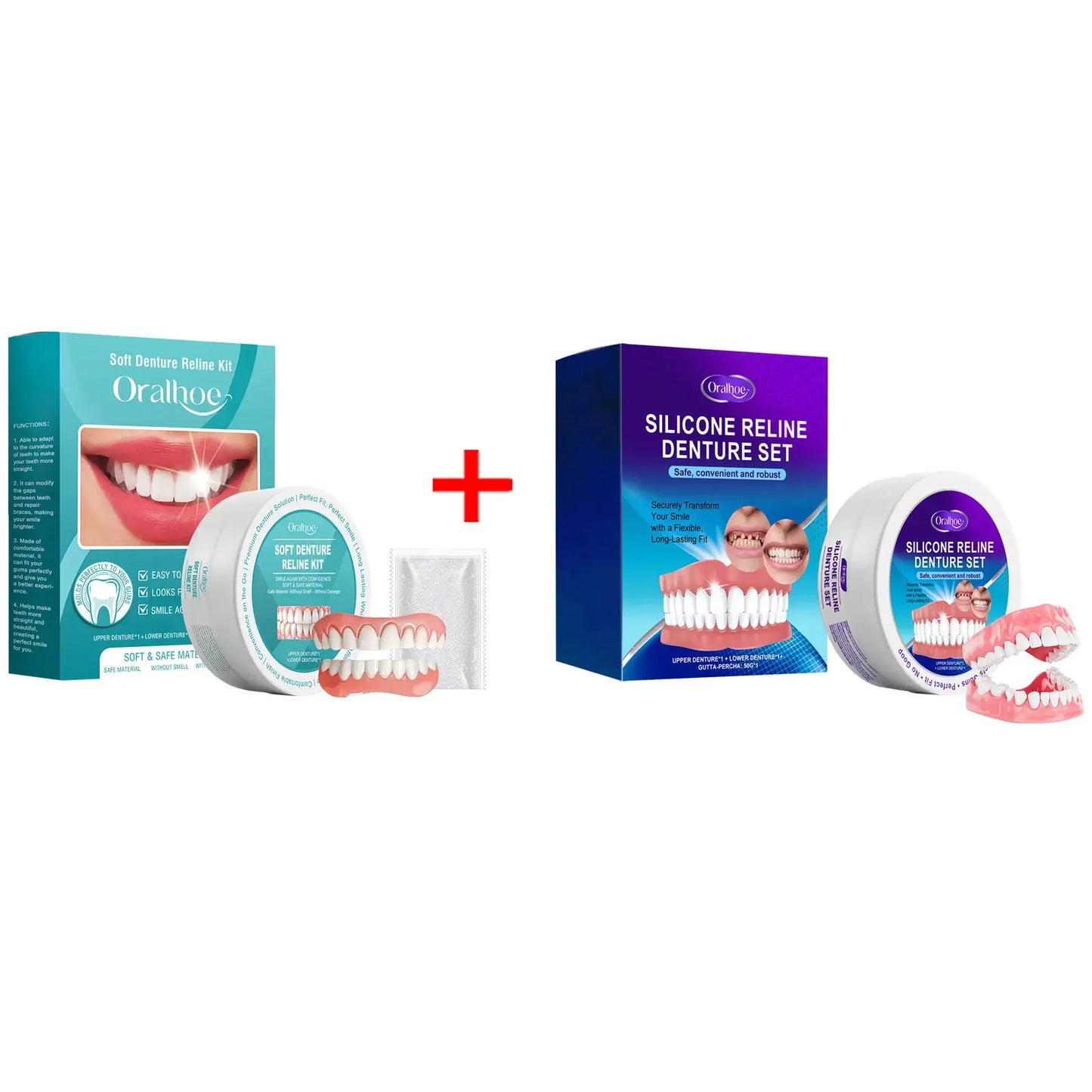 Silicone Reline Denture Set Temporary Upper and Lower Veneers