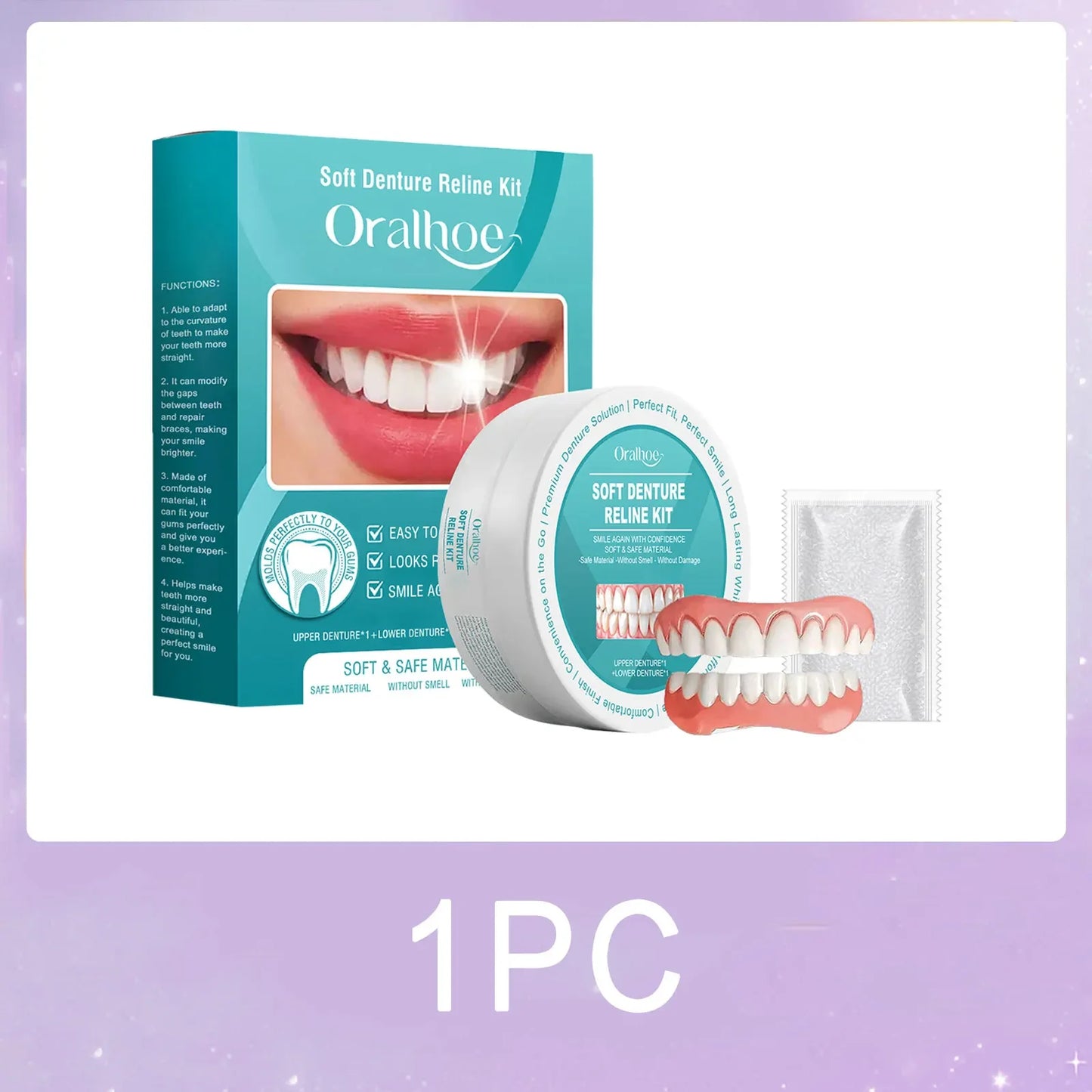 Silicone Reline Denture Set Temporary Upper and Lower Veneers