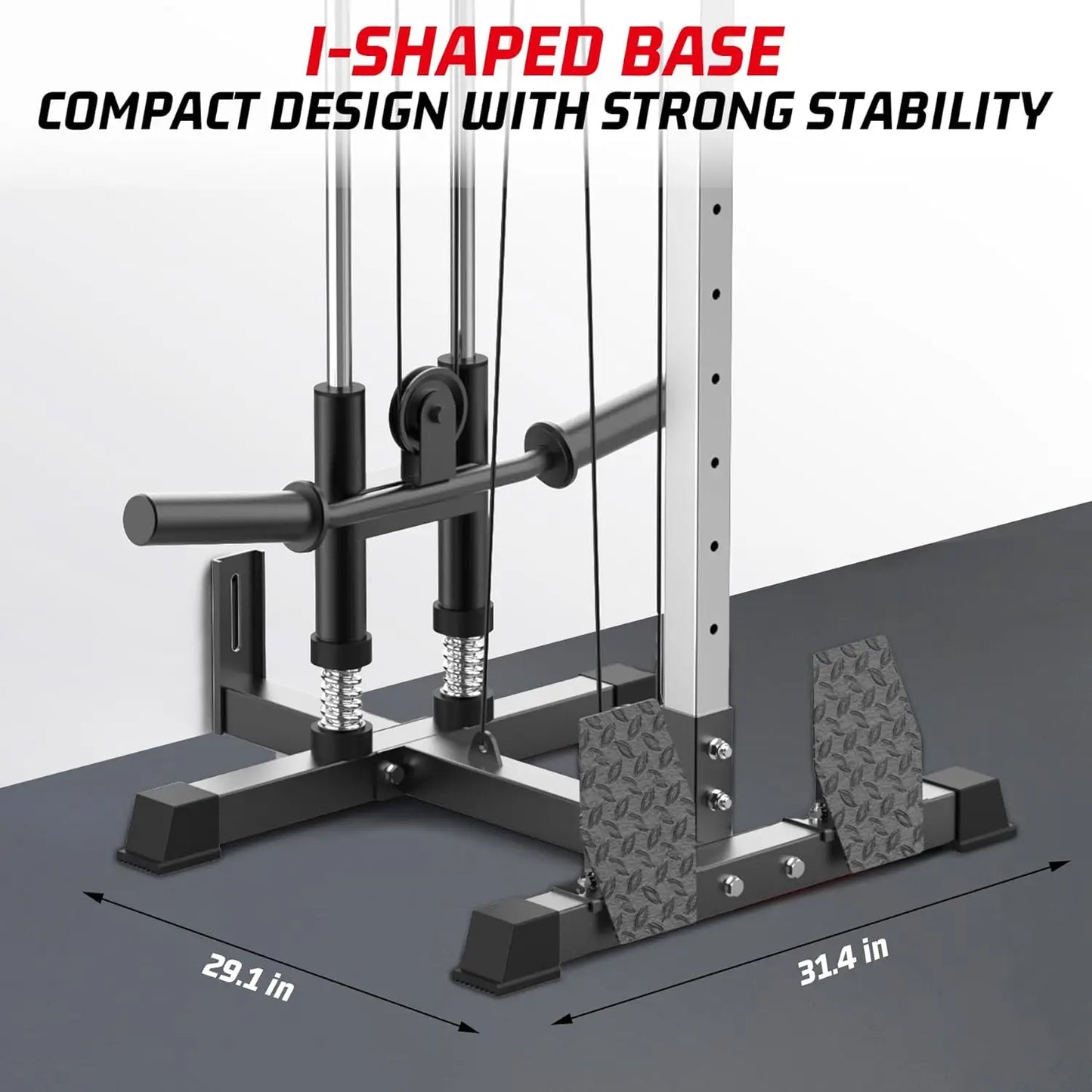 HiMISS Wall Mount Cable Machine Lat Pulldown With 20Position Pulley System