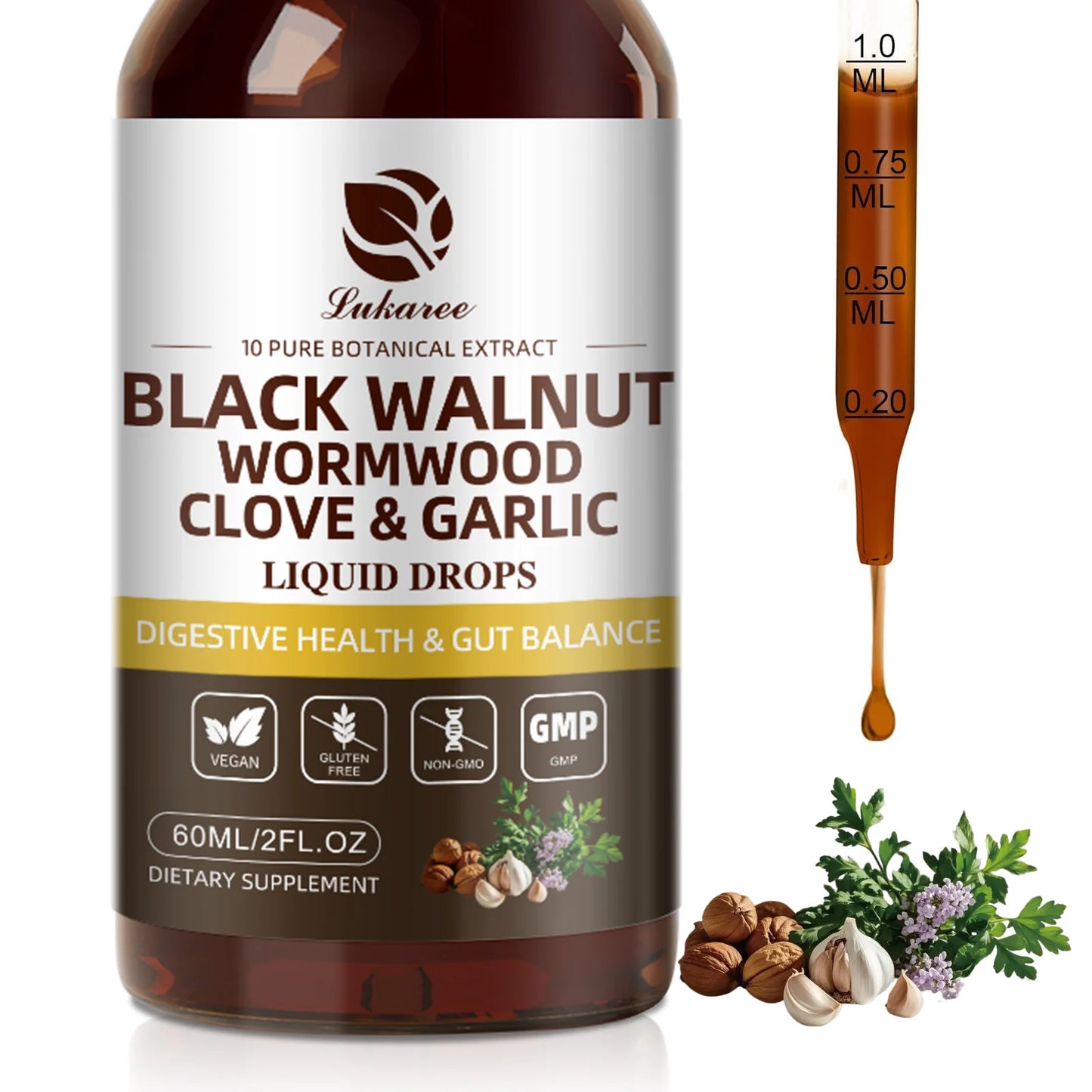 Beworths Lukaree Black Walnut Digestive Immune Drops With Wormwood