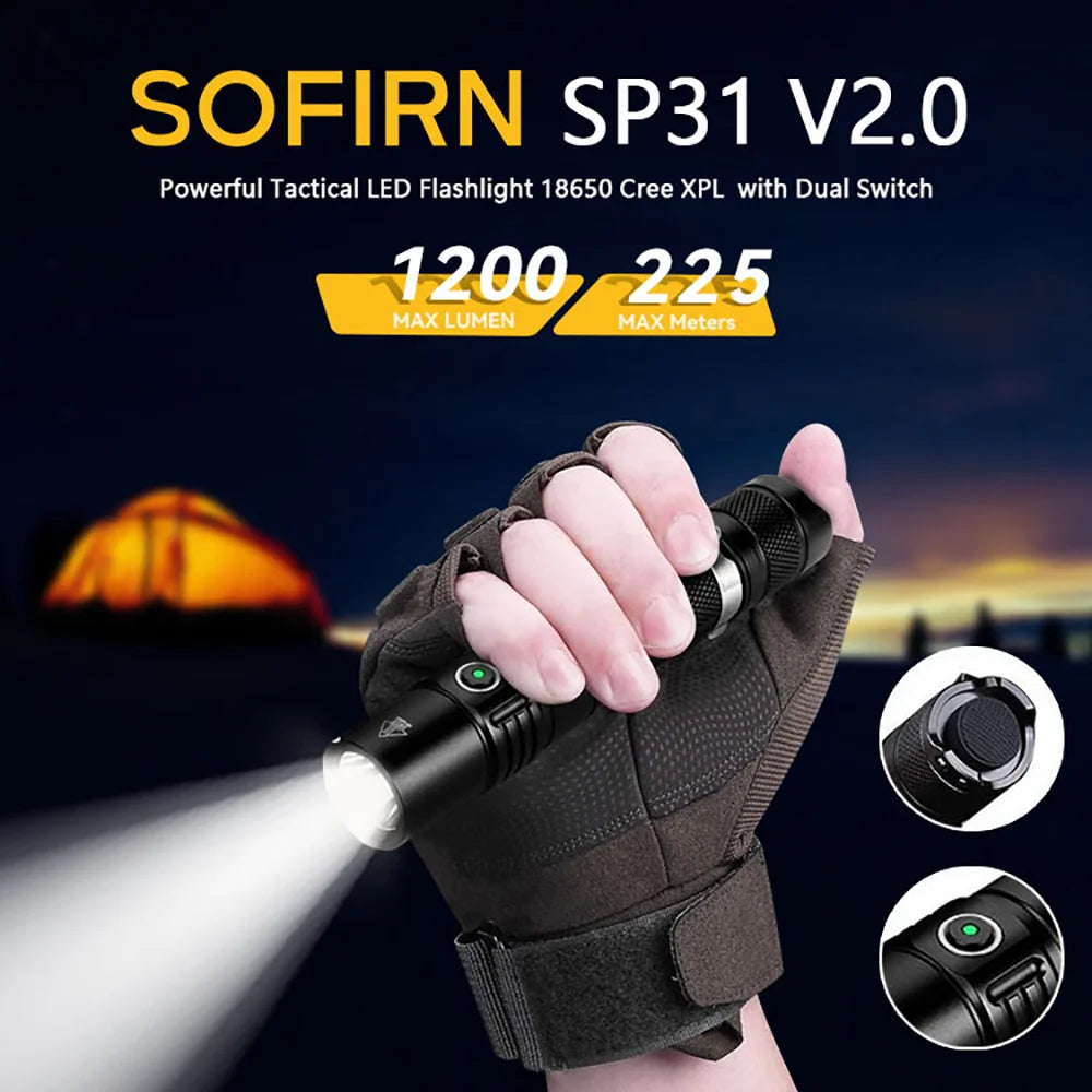 Sofirn SP31 V2.0 LED Flashlight 1200 Lumen Tactical Torch