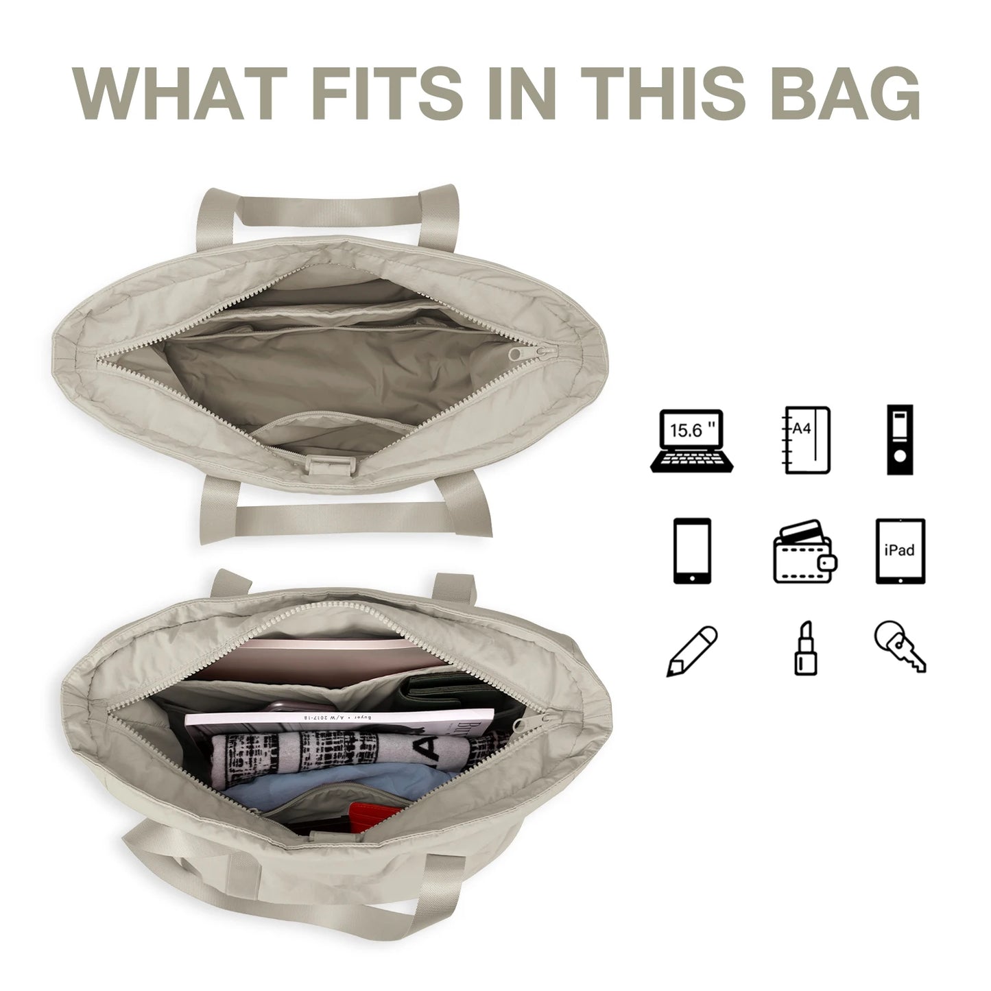 BAGSMART Tote Bag For Women Work Tote With Compartments And Travel