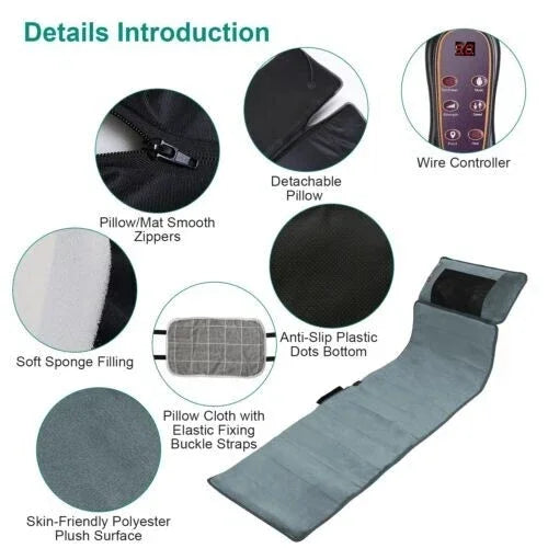 Electric Massage Mat Multifunctional Kneading Full Body Massager With Heating