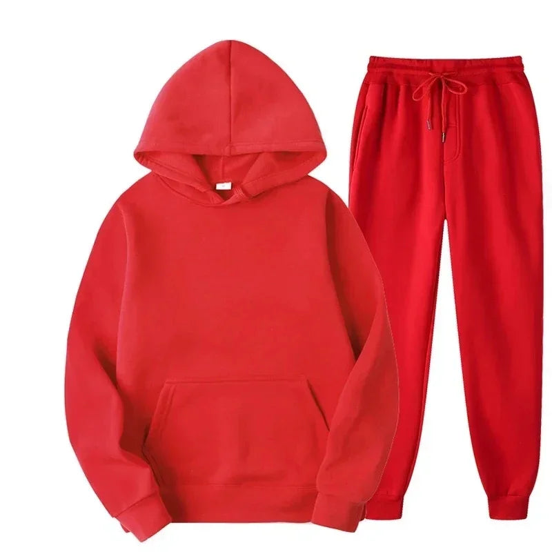NONECN Men's Hoodie And Jogging Pants Tracksuit For Outdoor Activity