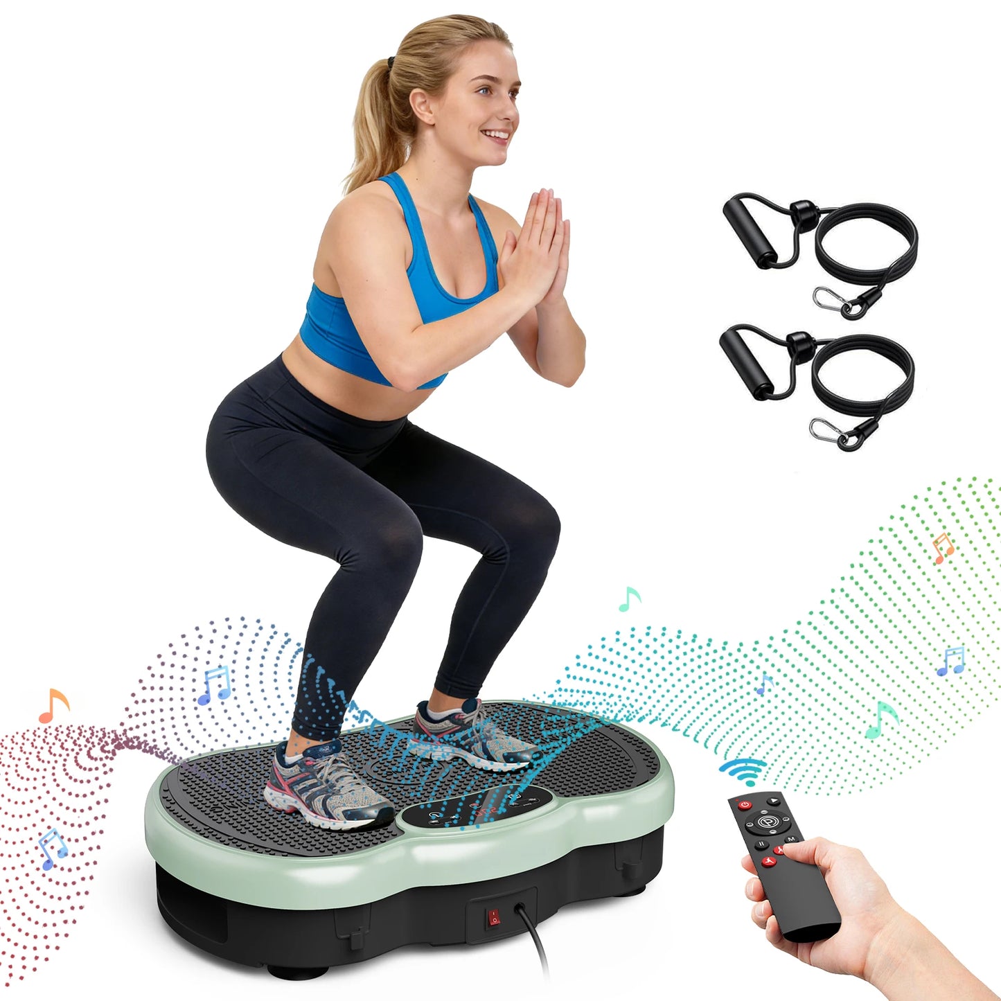 Vibration Plate Fitness Platform Calorie Tracking Bluetooth Remote